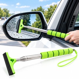 Telescopic Car Window Squeegee for Glass Cleaning – Compact Rubber Wiper with Long Handle for Side Mirrors & Windshields