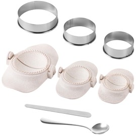 Empanadas Maker press 8 PCS Dumpling Press Set, Empanada Press Maker, 3 Sizes Wheat Straw Dumpling Molds with Steel Dough Cutters, Large Dumpling Press Set for Chinese Dumpling