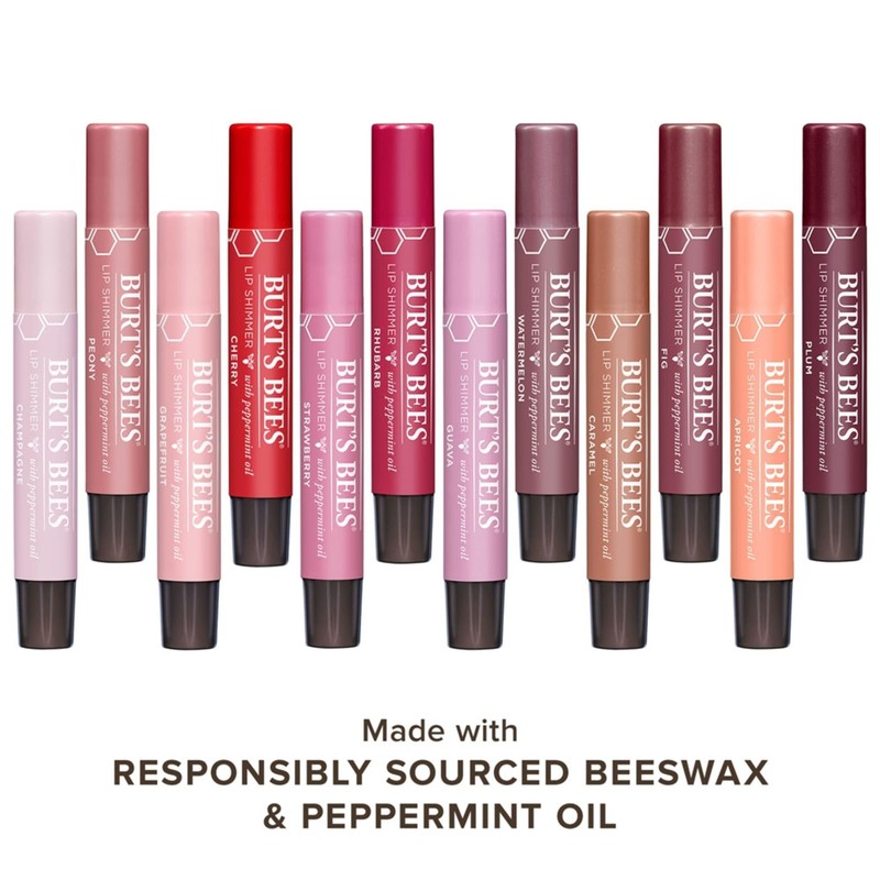 Burt's Bees Shimmer Lip Tint Set, Tinted Lip Balm Stick,