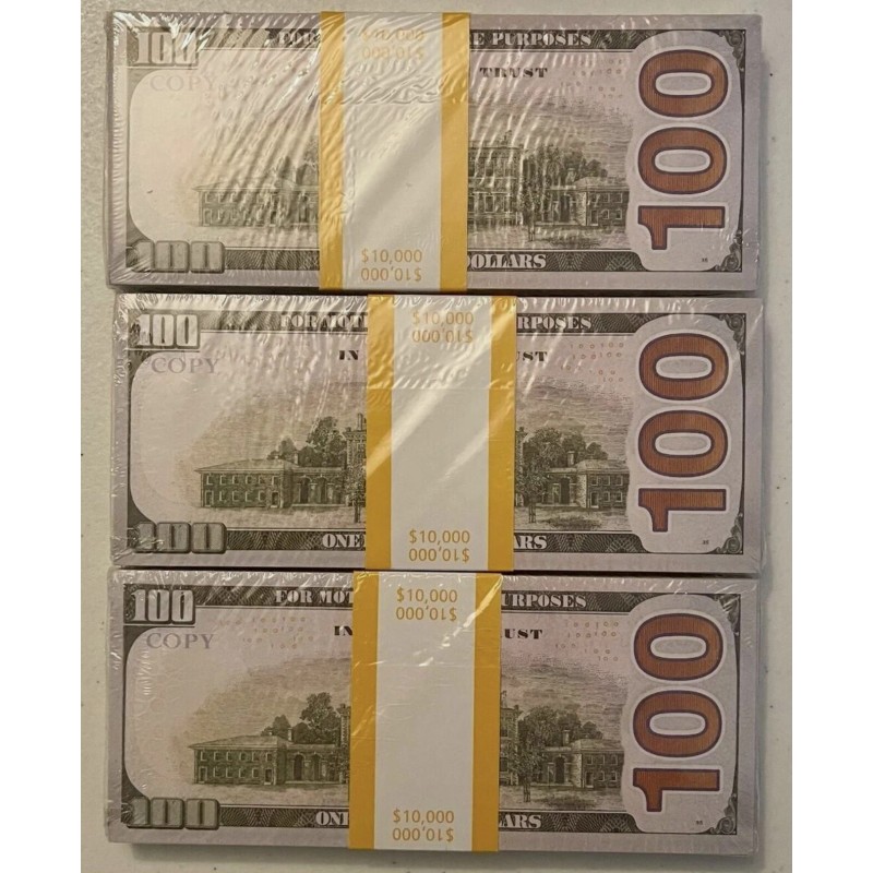 $100 Bills 30k Prop Replica Money for Movies, Parties, Tik