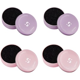 Pack De 4 Esponjas Secas Limpiadoras De Brochas De Maquillaje Para Eliminar Sombras De Ojos, Colorete Y Polvos. Cambian De Color Y Limpian De Forma Rápida Y Sencilla. Portátiles Para El Hogar