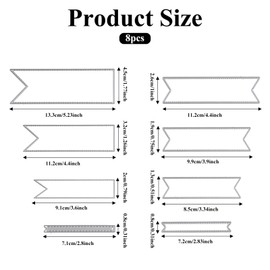 8 Pack Bookmark Die Cuts Metal Cutting Dies Carbon Steel Embossing Template DIY Craft Die Cutting Stencils Metal Dies Scrapbooking Tool for Paper Crafting Card Making Supplies