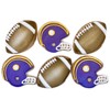 Football and Helmet Cookies Custom Colors- 6 Decorated Shortbread Cookies