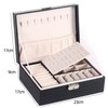 Jewelry Box Large Capacity Double Layer Black Jewelry Storage Case