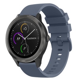 Mugust Strap for Garmin Vivoactive 3/Venu 2 Plus/Venu sq/Vivomove HR Wristband for Women and Men, Adjustable Classic Replacement Strap with Garmin Forerunner 55/245/645 Music (Blue Grey)