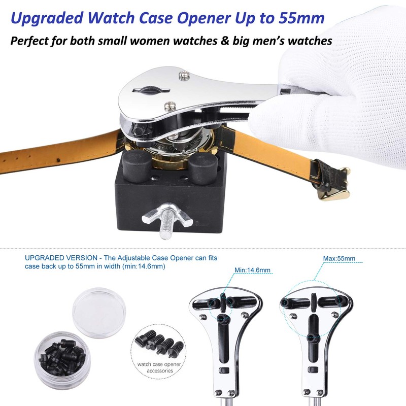 Longruner Watch Repair Tool Kit, Professional Portable Watch Tools Back