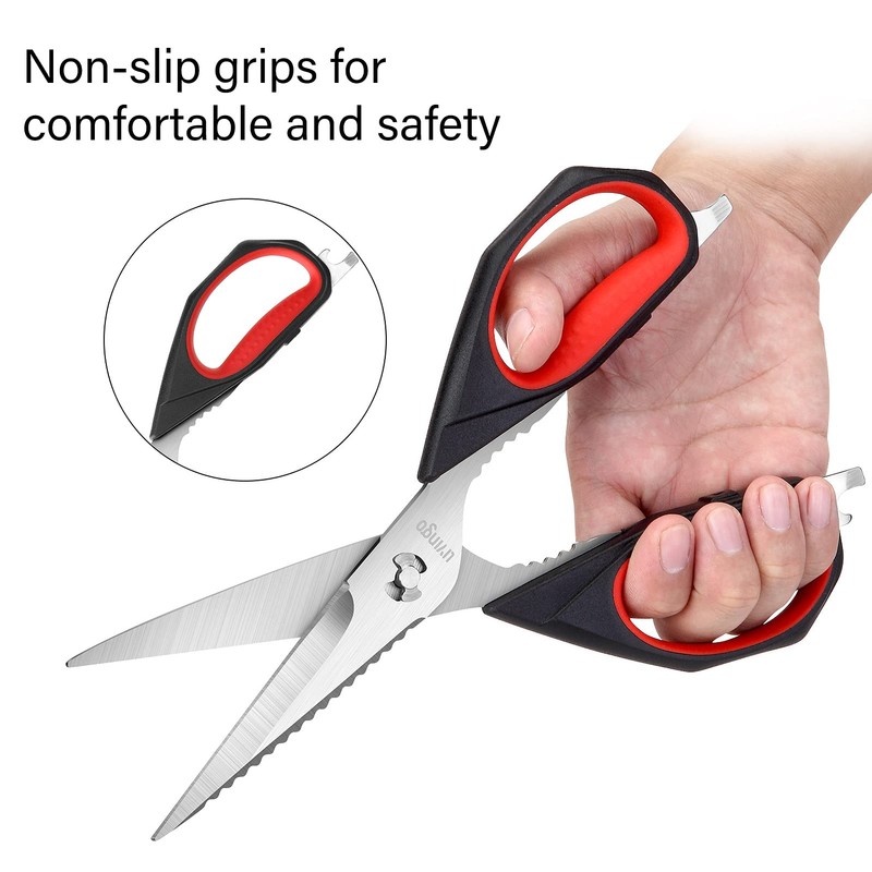 LIVINGO Kitchen Scissors Forged Stainless Steel Removable Cooking Scissors Rubber