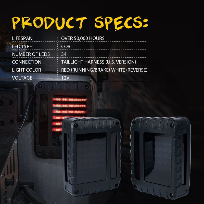 Xprite LED Tail Lights with Rear Brake Turn Signal &