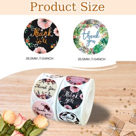 YOJO Thank You Stickers,1000 Pcs 1 Inch Thank You Stickers for Baking Packaging Envelope Seals Small Business,Thank You Labels for Party Wedding Birthday
