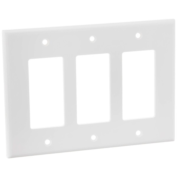Leviton 80611-W 3-Gang Decora/GFCI Device Wallplate, White