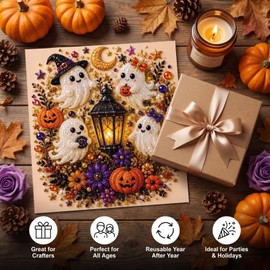 Halloween Pearl Diamond Art DIY Kit,Spooky Pearl Diamond Painting Craft Kit