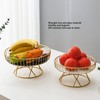 Round Fruit Basket Large Capacity Hollow Metal Fruit Bowl Stand