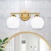 Emak 2-Light Gold Bathroom Light Fixtures, Modern Globe Vanity Lights