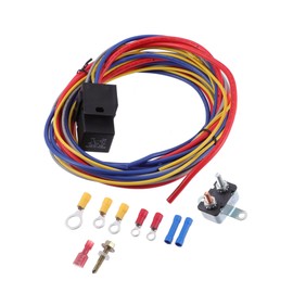 REPAIROCK 1 Set Universal Electric Fuel Pump Relay Kit Fuel Pump Wiring Harness 30 AMP 100 inch Long Wires for Engine Cooling Fan Auto Replacement Parts