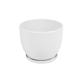 Ceramic Pot Planter Hand Painted Diameter 160 mm White Ceramic with Saucer Water Drainage Hole