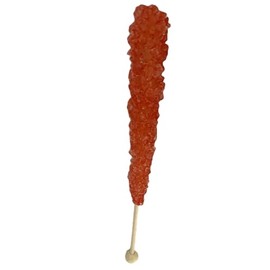 Classic Rock Candy Sticks, Sugar Rock Crystal Lollipops, Individually Wrapped (Pack of 6, Red Strawberry)