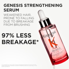 Kerastase Genesis Hair Serum - Prevents Hair Fall from Brushing, Strengthens Weak Hair, Enriched with Ginger & Caffeine, 97% Less Breakage