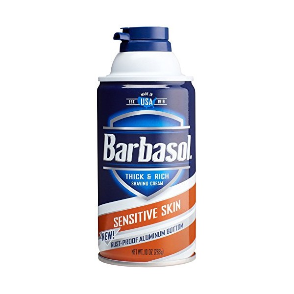 Barbasol Thick & Rich Shaving Cream, Sensitive Skin 10 oz (Pack of 4)