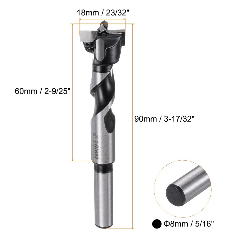 HARFINGTON Forstner Drill Bit 18mm (23/32") Dia 90mm (3-17/32") Long