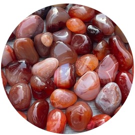 GAF TREASURES 5 Pcs Carnelian Tumbled Stones, Polished Natural Carnelian Gemstone, Carnelian Healing Crystals (Carnelian)
