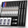 Nicpro Black Metal 2.0 Mechanical Pencil Set with Case, 3