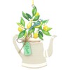 Gisela Graham Teapot with Lemon Tree and Blue Bird Hanging