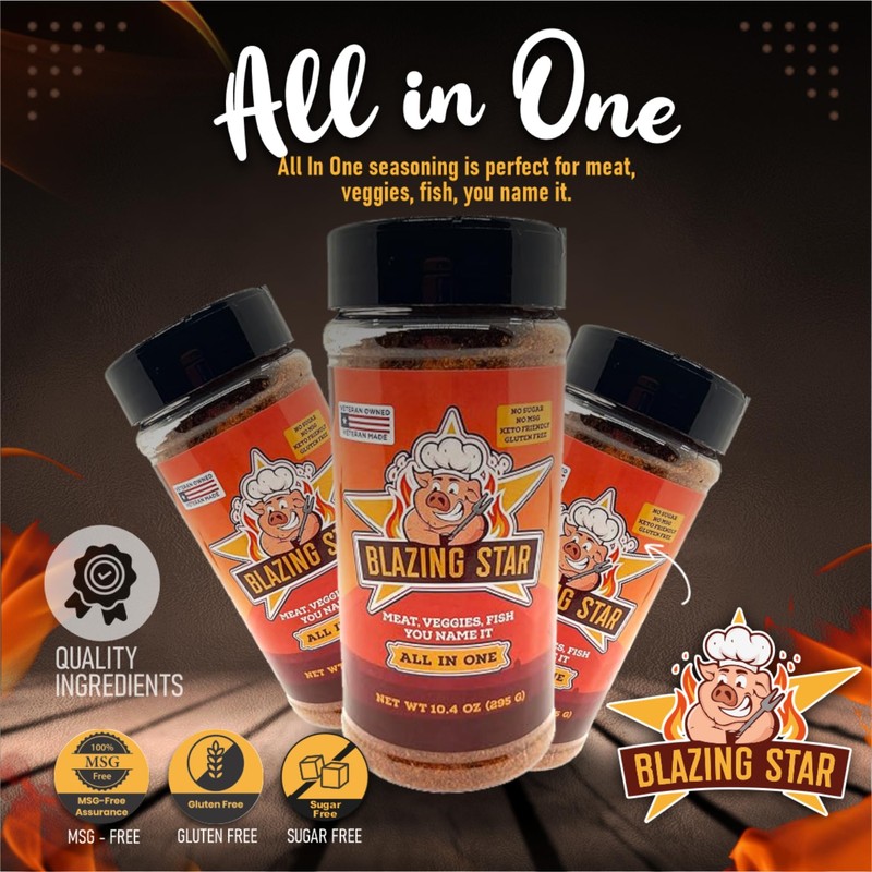 Blazing Star BBQ All In One Seasoning, Shaker Spice Mix
