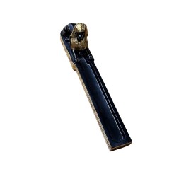 Egyptian Sphinx Incense Holder - Black & Gold Decorative Resin - 10" Long