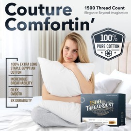 TEXAS LINEN CO. 100% Egyptian Cotton Sheets California King Size - 1500 Thread Count 4 PC Cal King Sheets Egyptian Cotton, Cooling Sateen Sheets, High Thread Count Sheets California King - Light Grey