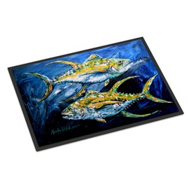 Caroline's Treasures MW1125JMAT Fish - Tuna Tuna Blue Door Mat, Indoor Rug or Outdoor Welcome Mat 24x36 Doormat, 24H X 36W, Multicolor