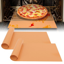 MAXTBEE 2 Pack Thickened Copper Oven Liners for Bottom of Oven BPA and PFOA Free, Replacement for Aluminum Foil, Heavy Duty Non Stick Teflon Oven Mats for Electric, Gas, Toaster, Grills Etc.
