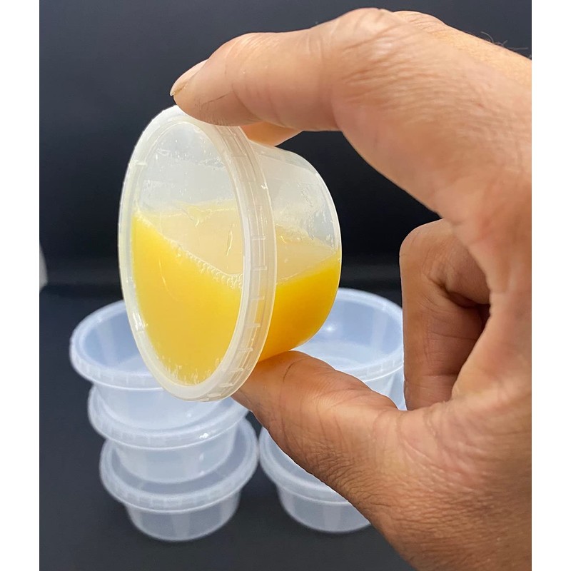 2oz Round Plastic Food Containers Lids Deli Pot or Sauce