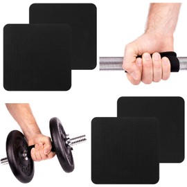 [Strong Grip Feeling] Set of 4 Power Grip Pads - High Performance Neoprene Grip Pads - Ideal for Climbing, Fitness, Bodybuilding & Strength Training - More Grip, Less Training Gloves (Black)