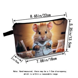 MoCaliduccious Scientific Mouse Makeup Bag for Women Travel Cosmetic Organizer Bag Teacher Appreciation Gifts Small Zipper Toiletry Bag