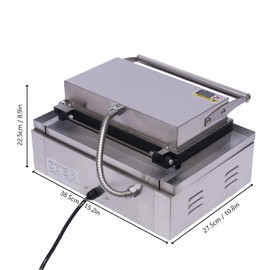 110V Electric Waffle Hot Dog Maker Iron Baker Machine 6PCS Commercial Nonstick Electric Waffle Maker Machine 1500W Crispy Machine For Commercial Or Home Use