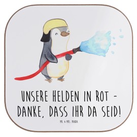 Mr. & Mrs. Panda Bottle Coaster, Fireman Heroes Gift, Brave Saviors, Coasters for Glasses, Drinks Coasters, Cork Coasters