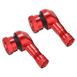 JNNJ 2 x Universal Tyre Valve 90 Degree Metal Valves, Motorcycle Angle Valve, Rim Valve Extension Adapter, Aluminium Alloy Motorcycle Valves (Red)