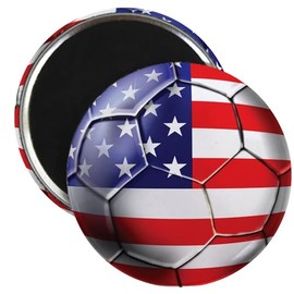 CafePress U.S. Soccer Ball Magnet 2.25" Round Magnet, Refrigerator Magnet