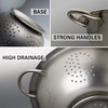 Abrus® Stainless Steel Colander 24cm - Advanced Sturdy Base |