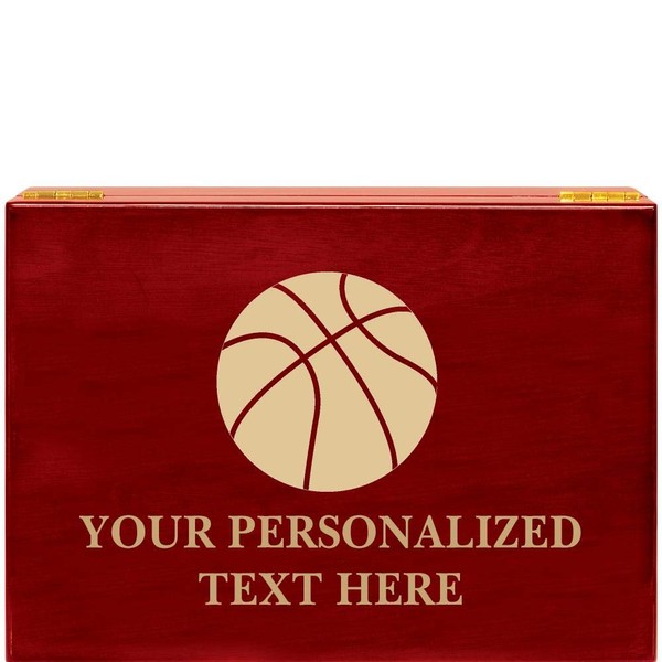 Crown Awards Basketball Coach Rosewood Humidor Gift, Customize with Your