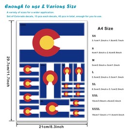 QQSD Colorado Flag Sticker Decal in Multiple Sizes, 3 Pack, 11.7 x 8.3 Inches
