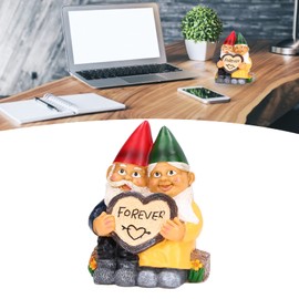 Cyrank Garden Gnome Couple in Love Collectable Mr and Mrs Gnome Couple Statue for Patio Garden Lawn, Garden Gnomes Lovers, Garden Statues and Sculptures Figure Ornament Decoration, Garden Decoration