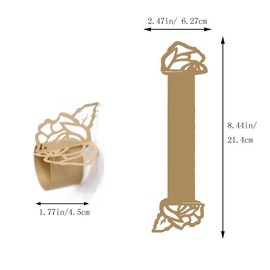Kraft Paper Disposable Rose Flower Napkin Rings Laser Cut Foil Paper Napkin Holder for Wedding Party Dinner Table Decor,Special Events,Catering Services, Christmas, Wedding,Party Decoration (60 Pcs) ﻿