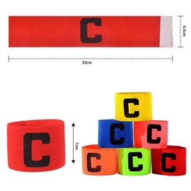 FANNITE Pack of 6 Football Captain's Armband Elastic Captain's Armband Adjustable Captain's Armband Football Game Armband Velcro Foot Ball Elastic Wristbands for Multiple Ball Sports