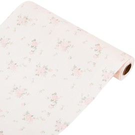 CREATCABIN Plastic Drawer Liners Shelf Cabinet Closet Cupboard Mat Roll Non-Adhesive Waterproof Non-Slip Shelf Liner Refrigerator Kitchen Protector Lining for Pantry Dresser Home Pink Rose 29.6x200cm