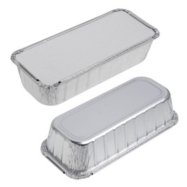 STACKABLES ~ Pack of 15 Large Rectangular Foil Trays 27 x 11.5 x 4.5cm ~ Large 1.5 Litre Loaf Aluminium Foil Pans with Lids for Baking Cooking Storing & Freezing