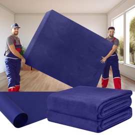 Hahafelt 2 Pcs 80" x 144" Extra Large Moving Blankets Heavy Duty Packing Blankets Textile Shipping Furniture Pads Furniture Covers Essentials for Protecting Wrapping Moving Supplies, Blue