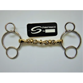 S-Products WATERFORD UNIVERSAL BIT GERMAN SILVER MOUTHPIECE 3 RING 2 GAG JUMPING HORSE SHOW (6.0")