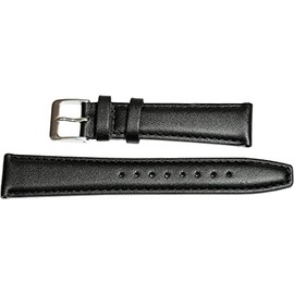 Seiko DXH2A Men's Watch Band 0.7 inch (17 mm), Smooth Cowhide Leather, Black