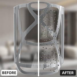 Fruit Fly Traps for Indoors, Plug-in Light Flying Insect Trap, Fly Trap Indoor, Gnat Traps for House Indoor, Fly Catcher Mosquito Killer, Bug Zapper for Home(2 x Trap & 4 x Refills)